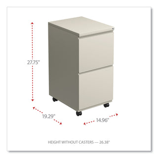 Alera® Two-Drawer Metal Pedestal File with Full-Length Pull, 14.96w x 19.29d x 27.75h, Putty (ALEPBFFPY)