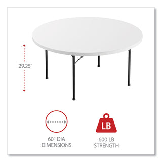 Alera® Round Plastic Folding Table, 60 Dia x 29 1/4h, White (ALEPT60RW)