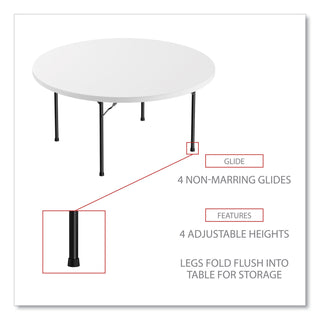 Alera® Round Plastic Folding Table, 60 Dia x 29 1/4h, White (ALEPT60RW)