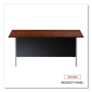Alera® Double Pedestal Steel Desk, Metal Desk, 72w x 36d x 29.5h, Mocha/Black (ALESD7236BM)