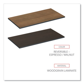Alera® Reversible Laminate Table Top, Rectangular, 47 5/8w x 23 5/8d, Espresso/Walnut (ALETT4824EW)