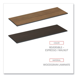 Alera® Reversible Laminate Table Top, Rectangular, 71 1/2w x 23 5/8d, Espresso/Walnut (ALETT7224EW)