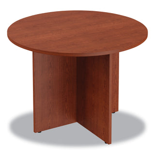 Alera® Valencia Round Conference Table w/Legs, 29 1/2h x 42 dia., Medium Cherry (ALEVA7142MC)