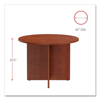 Alera® Valencia Round Conference Table w/Legs, 29 1/2h x 42 dia., Medium Cherry (ALEVA7142MC)