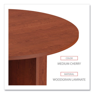Alera® Valencia Round Conference Table w/Legs, 29 1/2h x 42 dia., Medium Cherry (ALEVA7142MC)