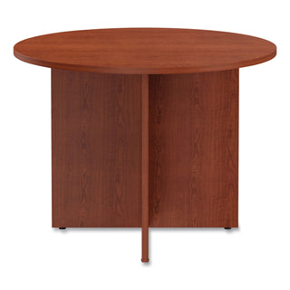 Alera® Valencia Round Conference Table w/Legs, 29 1/2h x 42 dia., Medium Cherry (ALEVA7142MC)