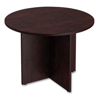 Alera® Valencia Round Conference Table w/Legs, 29 1/2h x 42 dia., Mahogany (ALEVA7142MY)