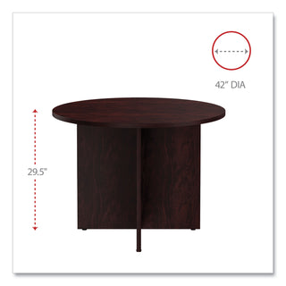 Alera® Valencia Round Conference Table w/Legs, 29 1/2h x 42 dia., Mahogany (ALEVA7142MY)