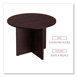 Alera® Valencia Round Conference Table w/Legs, 29 1/2h x 42 dia., Mahogany (ALEVA7142MY)