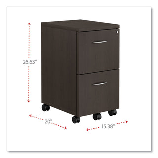 Alera® Valencia Series Mobile File/File Pedestal, 15.38w x 20d x 26.63h, Espresso (ALEVA582816ES)