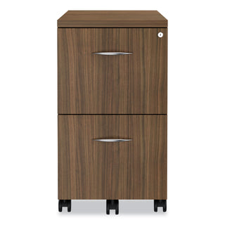 Alera® Valencia Series Mobile File/File Pedestal, 15.38w x 20d x 26.63h, Modern Walnut (ALEVA582816WA)