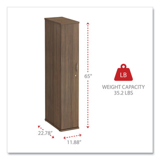 Alera® Valencia Series Wardrobe, 11 7/8w x 23 7/8d x 65h, Modern Walnut (ALEVA621224WA)