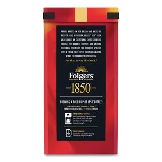 1850 Coffee, Black Gold, Dark Roast, Ground, 12 oz Bag (FOL60516EA) (FOL60516EA)