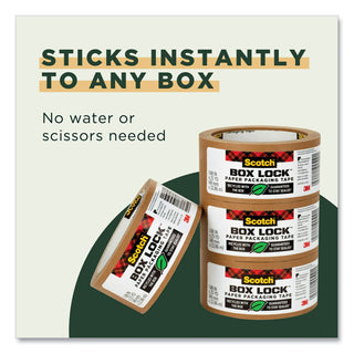 Scotch® Box Lock Paper Packaging Tape, 3" Core, 1.88" x 25 yds, Brown (MMM7850238GCEA)