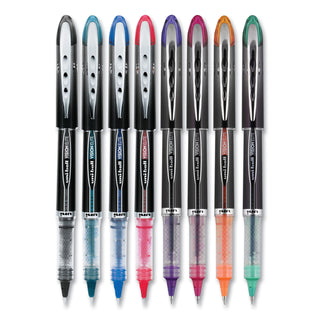 uniball® VISION ELITE Stick Roller Ball Pen, Micro 0.5mm, Assorted Ink, Black Barrel (UBC58092PP)