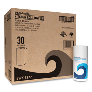 Boardwalk® Kitchen Roll Towel, 2-Ply, 11 x 9, White, 85 Sheets/Roll, 30 Rolls/Carton (6272BW)
