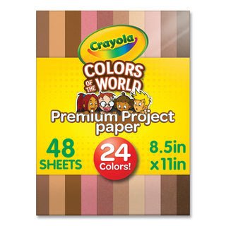 Crayola® Colors of the World Construction Paper - Student, Construction, Artwork - 24 Piece(s) - 8.50"Width x 11"Length - 48 / Pack - Multi - Paper (CYO990091)