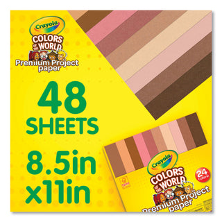 Crayola® Colors of the World Construction Paper - Student, Construction, Artwork - 24 Piece(s) - 8.50"Width x 11"Length - 48 / Pack - Multi - Paper (CYO990091)