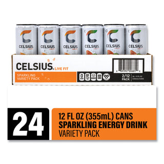 Celsius® Live Fit Variety Pack, Kiwi Guava and Orange, 12 oz Can, 24/Carton (GRR22002166)