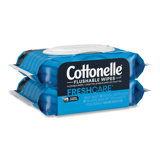 Cottonelle® Fresh Care Flushable Cleansing Cloths, 1-Ply, 3.73 x 5.5, White, 84/Pack (KIM35970)