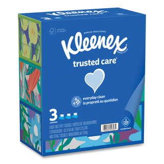 Kleenex® Trusted Care Facial Tissue, 2-Ply, White, 160 Sheets/Box, 3 Boxes/Pack, 12 Packs/Carton (KCC54303CT)