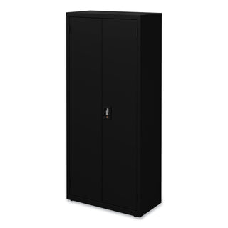 Alera® Economy Assembled Storage Cabinets, 4 Shelves, 30" x 15" x 66", Black (ALEHCM6615BK)