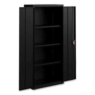 Alera® Economy Assembled Storage Cabinets, 4 Shelves, 30" x 15" x 66", Black (ALEHCM6615BK)