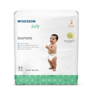 McKesson Unisex Baby Diaper Size 4 Disposable Heavy Absorbency (1144477_CS)