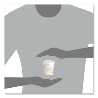 SOLO® Paper Water Cups, 5 oz., Cold, Meridian Design, Multicolored, 100/Sleeve, 25 Sleeves/Carton (SCC52MD)