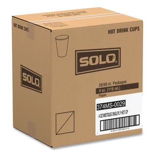 SOLO® Single Sided Poly Paper Hot Cups, 4 OZ, Mistique design (100620)