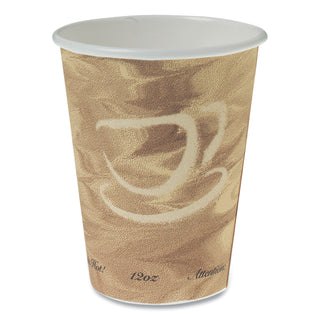 SOLO® Mistique Polycoated Hot Paper Cup, 12 oz., Printed, Brown, 50/Bag (SCC412MSN)