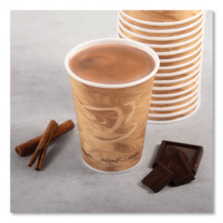 SOLO® Mistique Polycoated Hot Paper Cup, 12 oz., Printed, Brown, 50/Bag (SCC412MSN)