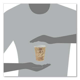 SOLO® Mistique Polycoated Hot Paper Cup, 12 oz., Printed, Brown, 50/Bag (SCC412MSN)