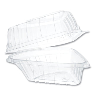 Dart® Showtime Clear Hinged Containers, Pie Wedge, 6 2/3 oz, Plastic, 125/PK, 2 PK/CT (DCCC54HT1)