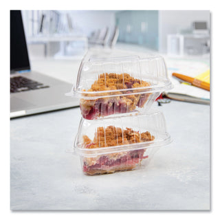 Dart® Showtime Clear Hinged Containers, Pie Wedge, 6 2/3 oz, Plastic, 125/PK, 2 PK/CT (DCCC54HT1)