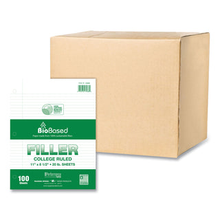Roaring Spring® Filler Paper, 3-Hole, 8.5 x 11, College Rule, 100 Sheets/Pack, 24 Packs/Carton (ROA13986CS)