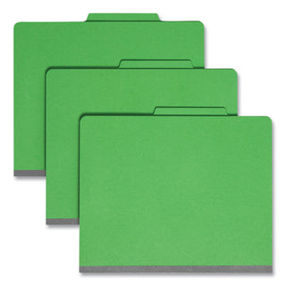 Smead™ Colored Top Tab Classification Folders, 1 Divider, Letter Size, Green, 10/Box (SMD13702)