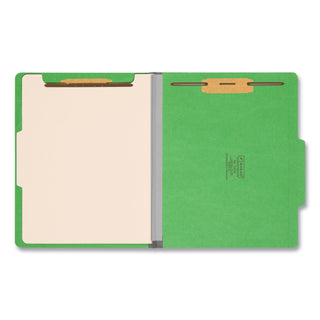 Smead™ Colored Top Tab Classification Folders, 1 Divider, Letter Size, Green, 10/Box (SMD13702)