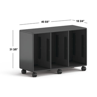 HON® Class-ifi Tote Storage Cabinet, Three-Wide, 46.63" x 18.75" x 31.38", Charcoal Gray (HONEST2H3WNSSNA)