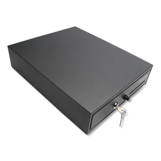 Honeywell Space-Saving Steel Cash Drawer, 4 Bill, 5 Coin Slots, Key Lock, 17 x 13 x 4, Black (HWL6313)