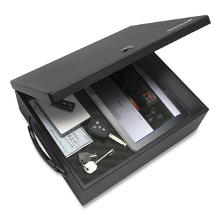 Honeywell Large Cash Management Box, Key Lock, 11 x 14.3 x 4.3, Steel, Black (HWL6209)