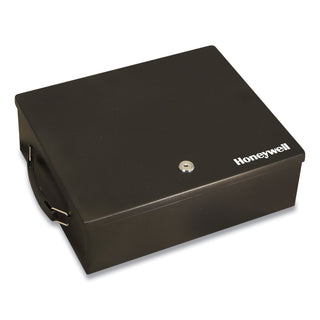 Honeywell Large Cash Management Box, Key Lock, 11 x 14.3 x 4.3, Steel, Black (HWL6209)