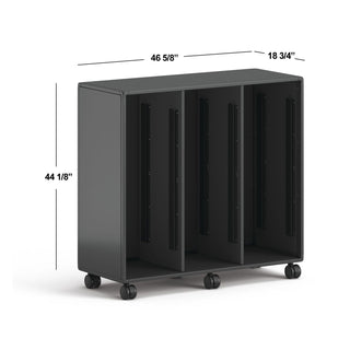 HON® Class-ifi Tote Storage Cabinet, Three-Wide, 46.63" x 18.75" x 44.13", Charcoal Gray (HONEST3H3WNSSNA)