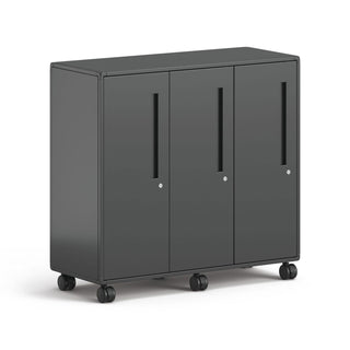HON® Class-ifi Tote Storage Cabinet, Three-Wide, 46.63" x 18.75" x 44.13", Charcoal Gray (HONEST3H3WNSSNA)