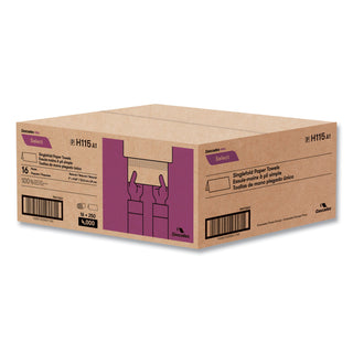 Cascades PRO Select Folded Paper Towels, Single-Fold, Natural, 9 x 9.45, 250/Pack, 16/Carton (CSDH115)