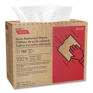 Cascades PRO Tuff-Job Scrim Reinforced Wipers, 9 3/4 x 16 3/4, White, 150/Box, 6 Box/Carton (CSDW202)