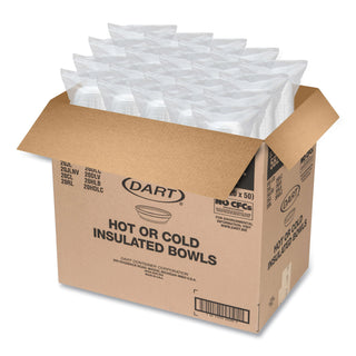 Dart® Insulated Foam Bowls, 5 oz, White, 50/Pack, 20 Packs/Carton (5B20DART)