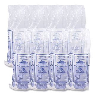 Dart® Concorde Foam Plate, 6" dia, White, 1000/Carton (DRC6PWCR)