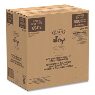 Dart® Foam Containers, 6oz, White, 50/Bag, 20 Bags/Carton (6SJ12DART)