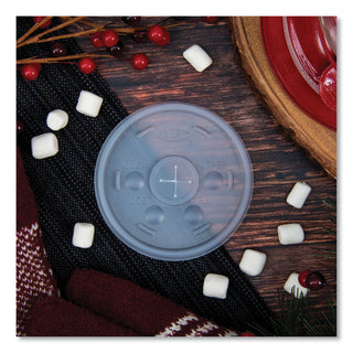 Dart® Plastic Lids for Foam Cups, Bowls and Containers, Flat with Straw Slot, Fits 6-14 oz, Translucent, 1,000/Carton (DAR12SL)